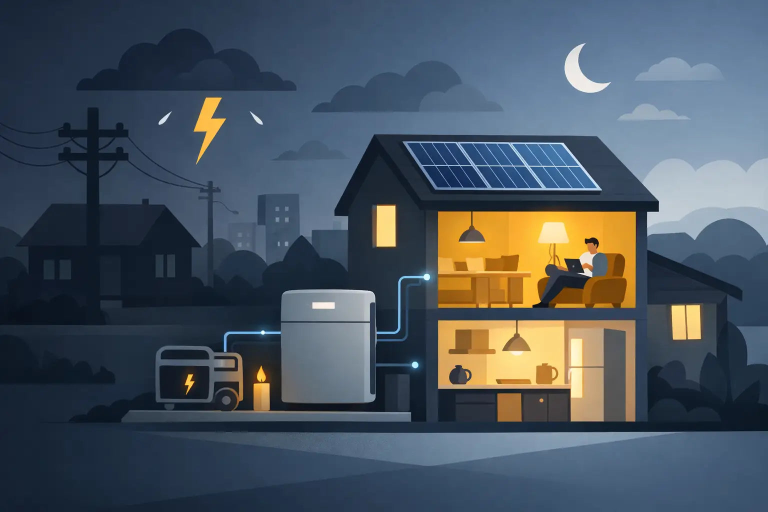 Werkt een thuisbatterij tijdens stroomstoring?
