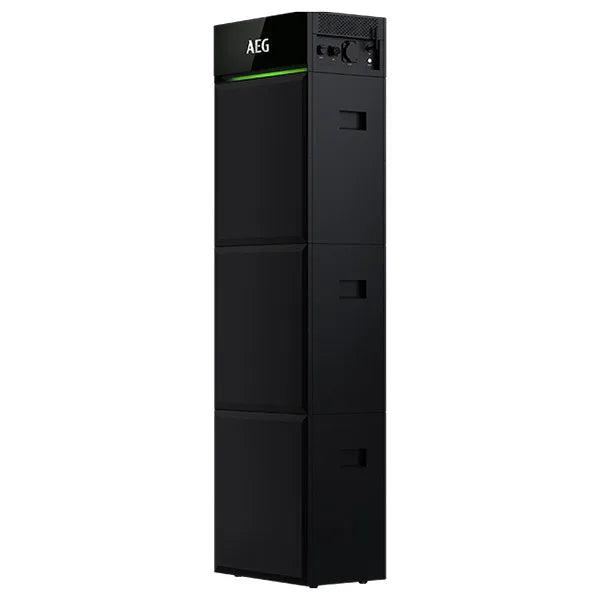 AEG 4,8 kWh thuisbatterij achterzijde — aansluitingen en montage